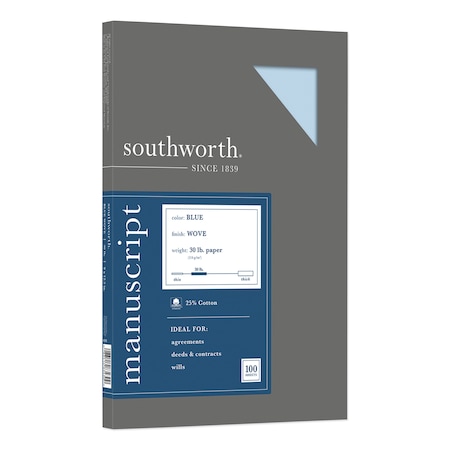Southworth Manuscript Cover 9 x 12-1/2" Blue, PK100 41SM